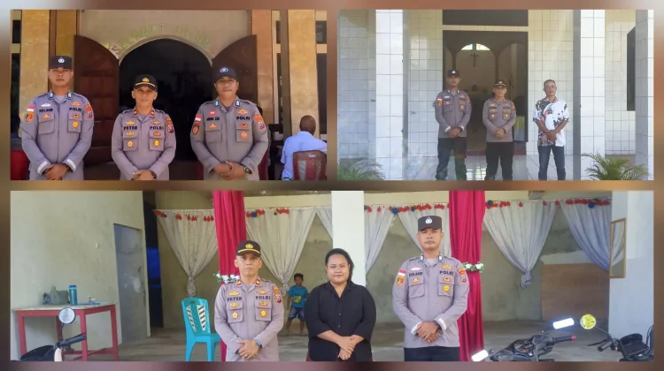 Polsek Lirung Kawal Ketat Ibadah Paskah Berjalan Kondusif