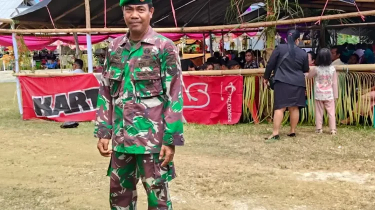 Babinsa Jamin Keamanan Ibadah Paskah di Essang