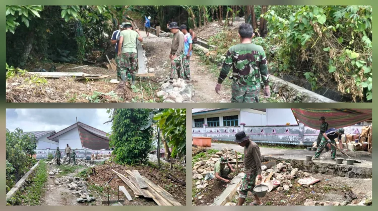 Sinergi TNI dan Masyarakat Percepat Pembangunan Jembatan Kalongan