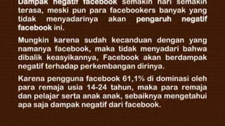 Dampak Buruk Penggunaan Facebook Perlu Diwaspadai