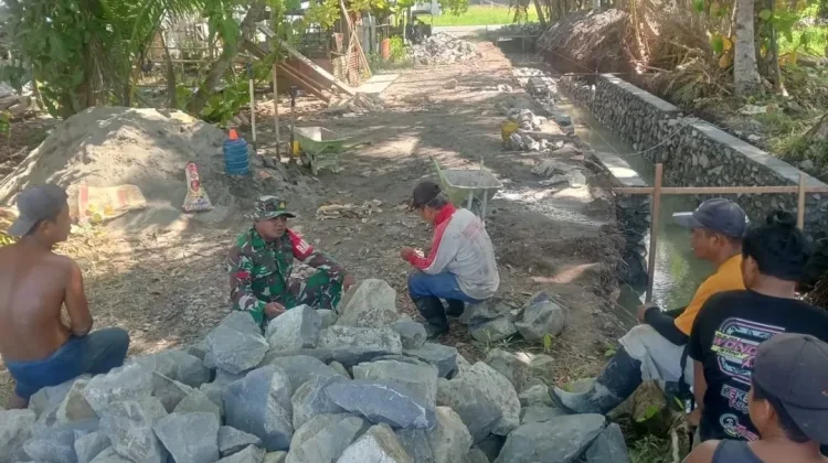 Koramil Melonguane Pantau Pembangunan Saluran Limbah RSUD