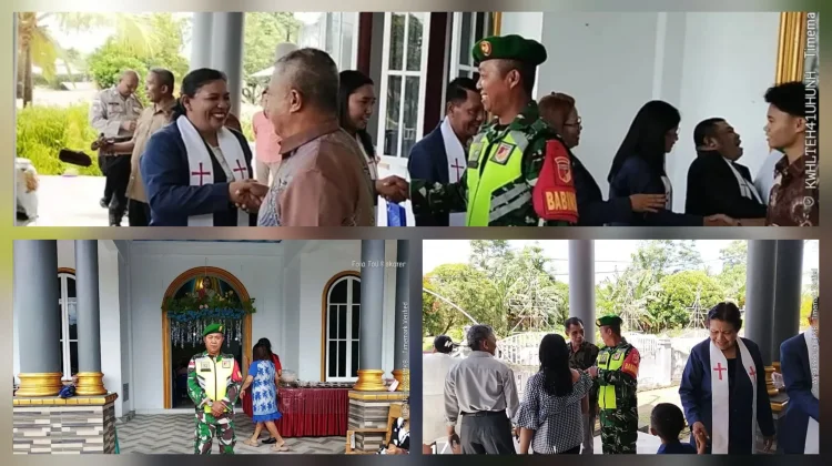Babinsa Melonguane Amankan Ibadah Jemaat GERMITA Sangkundiman