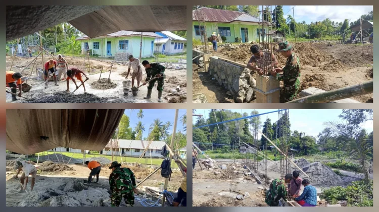 Sinergi TNI dan Warga, Babinsa Awit Kebut Pembangunan KDKMP di Beo Utara