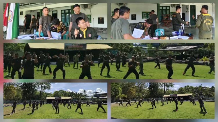 Prajurit Kodim 1312/Talaud Ikuti Ujian Kenaikan Sabuk Silat