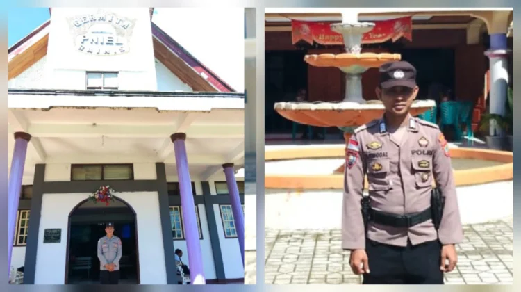 Polsek Rainis Amankan Ibadah Kenaikan Yesus Kristus Lancar