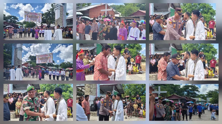 Kapolsek Kabaruan Hadiri Penjemputan Dua Imam Baru Umat Katolik Mangaran