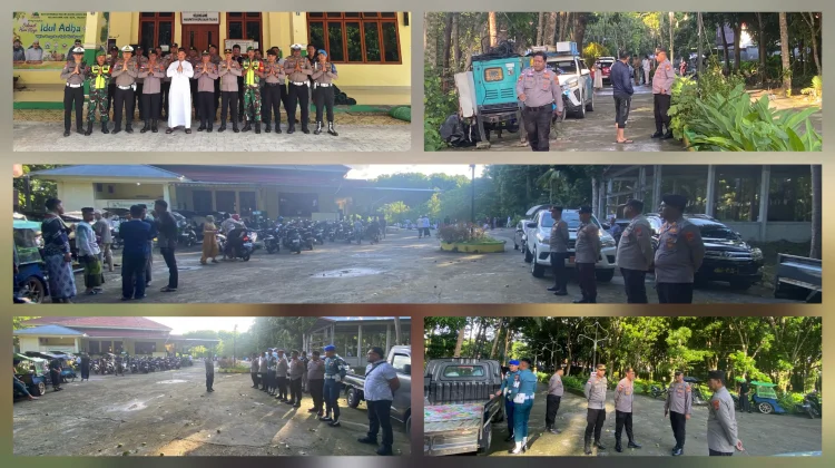 Sinergitas Polri - TNI Amankan Sholat Idul Adha Talaud
