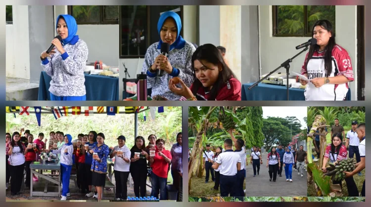 Jalasenastri Cabang 7 Kodaeral VIII Gelar Pelatihan Telur Asin dan Panen Pangan