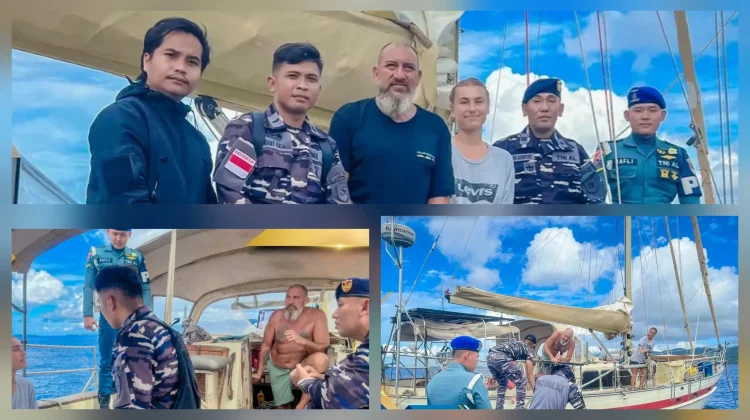 Lanal Melonguane Periksa Kapal Yacht Asing di Talaud
