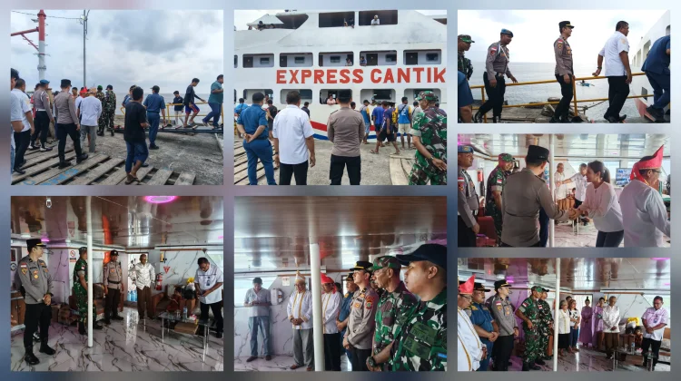 Kapolsek Beo Hadiri Penjemputan Kapal Express Cantika