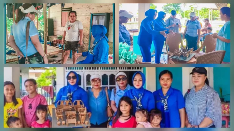 Sokong Ekonomi Kreatif, Jalasenastri Kunjungi UMKM Bambu Batik Talaud
