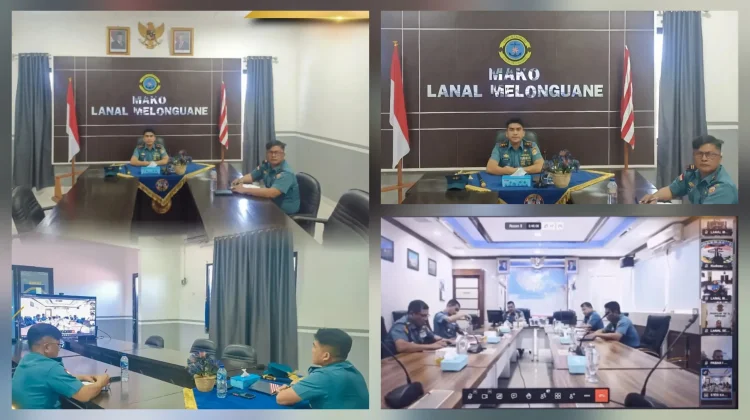 Lanal Melonguane Ikuti Vicon Rencana Pembentukan Komcad TNI AL