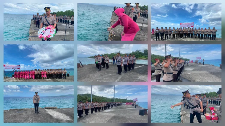 Polres Talaud Gelar Upacara Tabur Bunga Hari Bhayangkara ke - 80