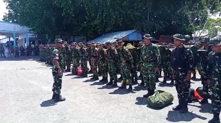 Ratusan Personel TNI AD untuk Karya Bakti Tiba di Melonguane Talaud