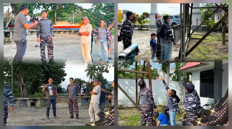Komandan Lanal Melonguane Tinjau Posal Talaud dan Desa Lobbo