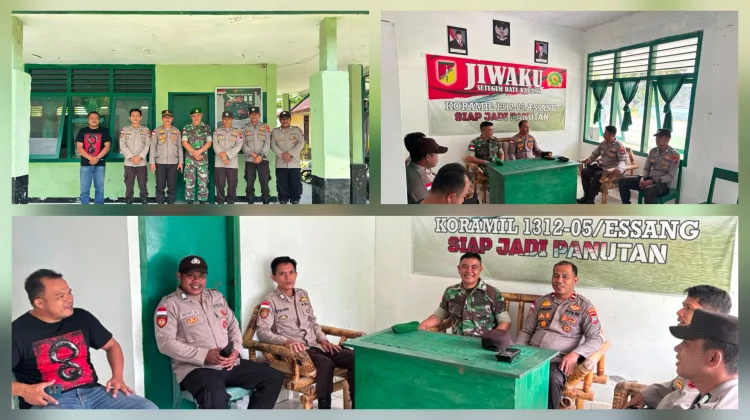 Sinergi TNI- Polri, Kapolsek Essang Sambangi Koramil