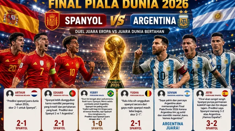 Warga Bumi Porodisa Beri Prediksi Spayol vs Argentina di Final Piala Dunia 2026