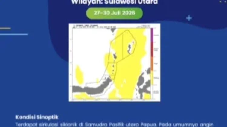 BMKG: Gelombang Sedang Berpotensi Terjadi di Sejumlah Perairan Sulut