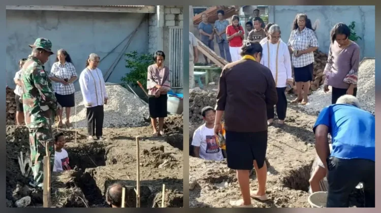 Sertu Nursan Tameane Hadiri Peletakan Batu Pertama Pondasi Sumur Bor