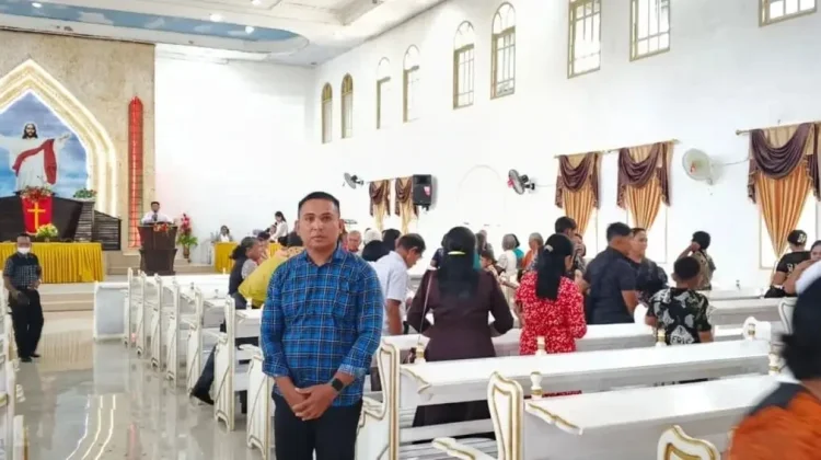 Batih Koramil Hadiri Ibadah Sentral di Jemaat Germita Almasih Damau