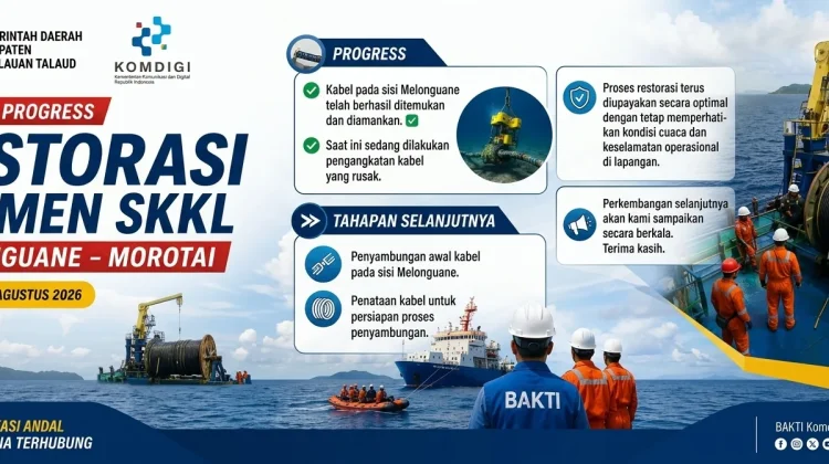 Tim Gabungan Lakukan Pengangkatan Kabel SKKL Melonguane Morotai yang Rusak