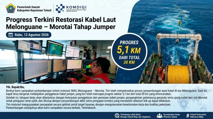 Restorasi SKKL Melonguane – Morotai: Penyambungan Sisi Melonguane selesai