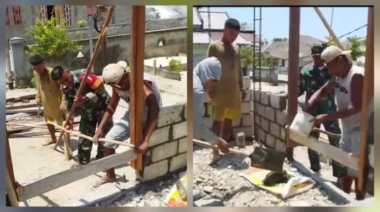 Babinsa Koramil 04 Rainis Bantu Rehabilitasi RTLH Talaud