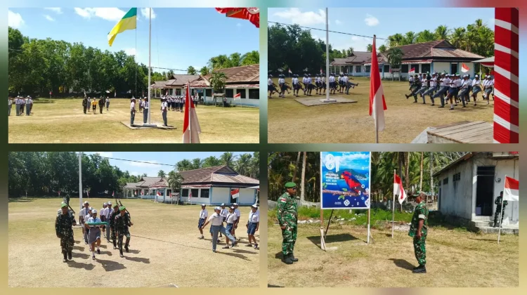 Jelang HUT RI ke-81, TNI Gembleng Paskibraka SMK Damau Geladi Bersih