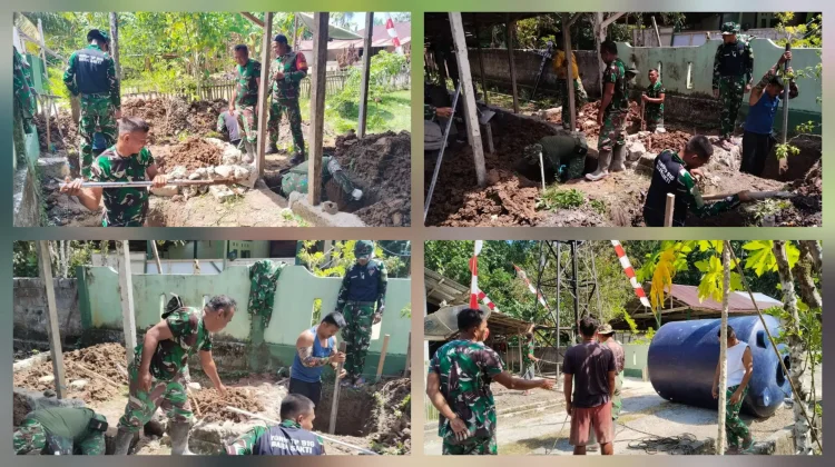 Babinsa Koramil Melonguane Percepat Pembangunan Sumur Bor