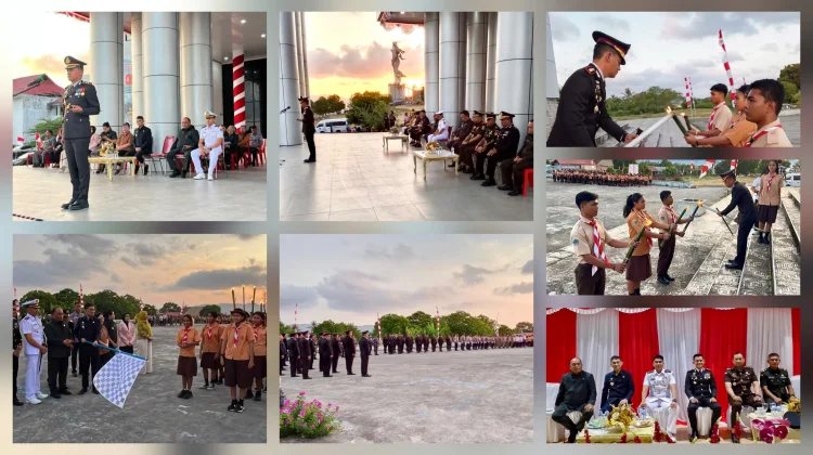 Kapolres Kepulauan Talaud Pimpin Upacara Taptu dan Pawai Obor 2026