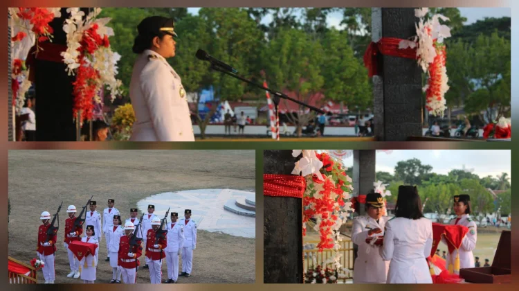 Wabup Anisya Gretsya Bambungan Pimpin Penurunan Bendera Talaud