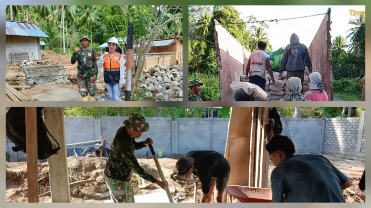 Babinsa Awasi Pembangunan Koperasi Merah Putih Desa Matahit