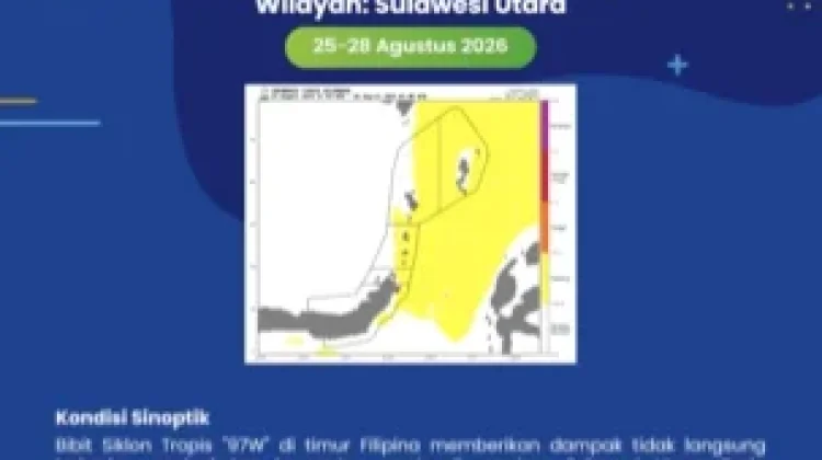 Bibit Siklon 97W Picu Gelombang Perairan di Talaud
