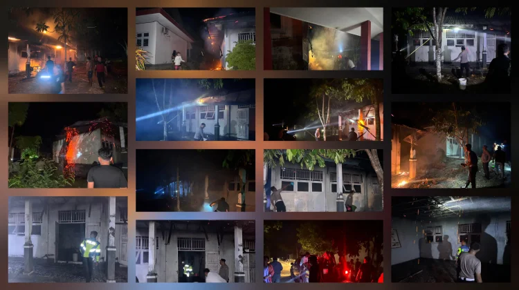 Call Center 110, Polres Talaud Gerak Cepat Padamkan Kebakaran SMKN 1 Talaud