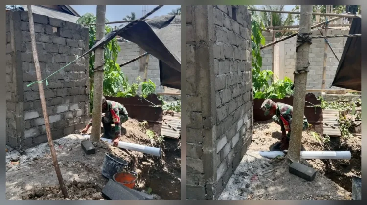 Babinsa Desa Perangen Gelar Karya Bakti Pembangunan MCK Bersama Warga