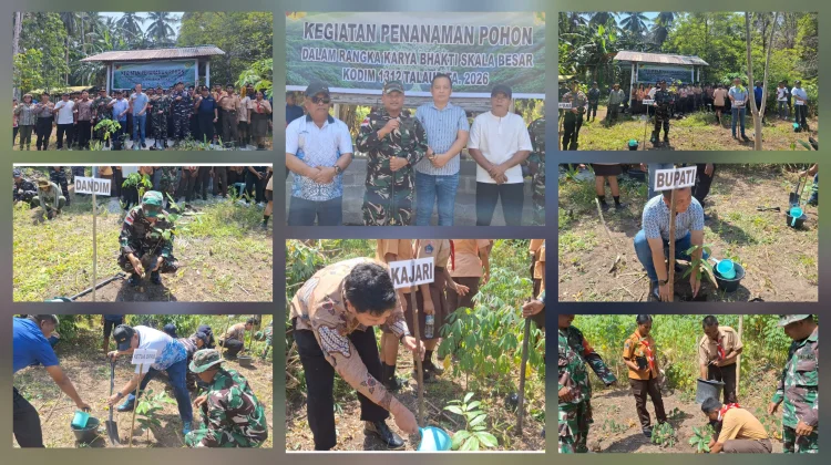 Karbak Non Fisik, Kodim 1312/Talaud Gelar Penanaman Pohon di Wilayah Perbatasan