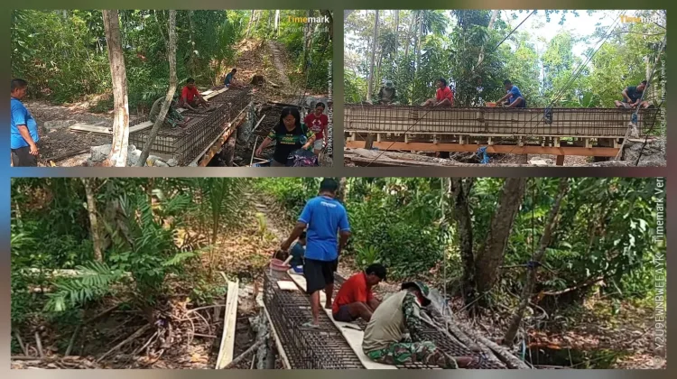 Wujud Kemanunggalan TNI dan Rakyat dalam Pembangunan Jembatan