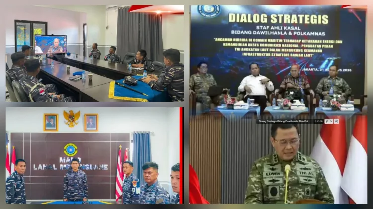 Danlanal Melonguane Ikuti Vicon Dialog Strategis Pengamanan Laut