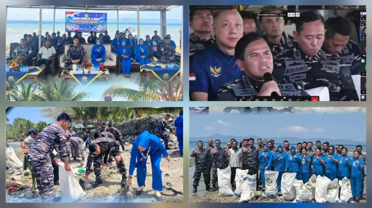 Lanal Melonguane Ikuti Vicon Gerakan Aku Cinta Laut HUT ke-81 TNI AL