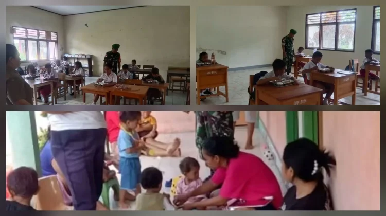 Babinsa Talaud Dampingi Distribusi Makan Bergizi Gratis di Sekolah