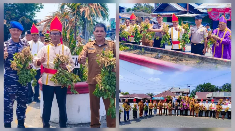 Perkuat Ketahanan Pangan, Lanal Melonguane Ikuti Panen di Talaud