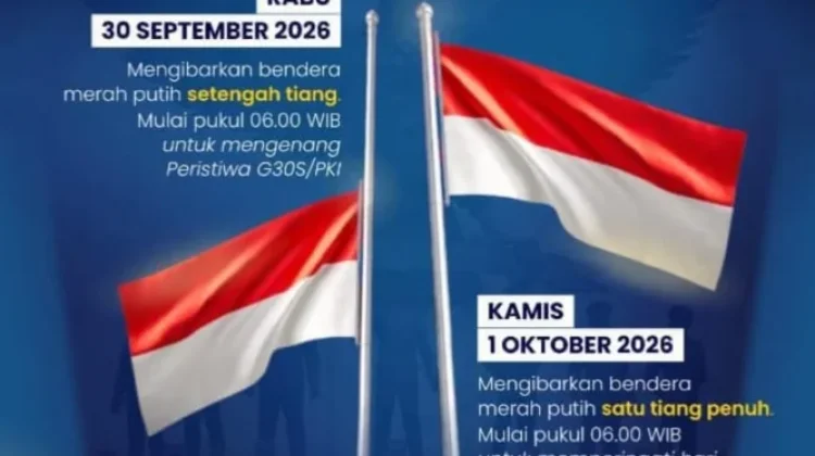 Pemerintah Imbau Pemasangan Bendera Setengah Tiang Tanda Berkabung Nasional