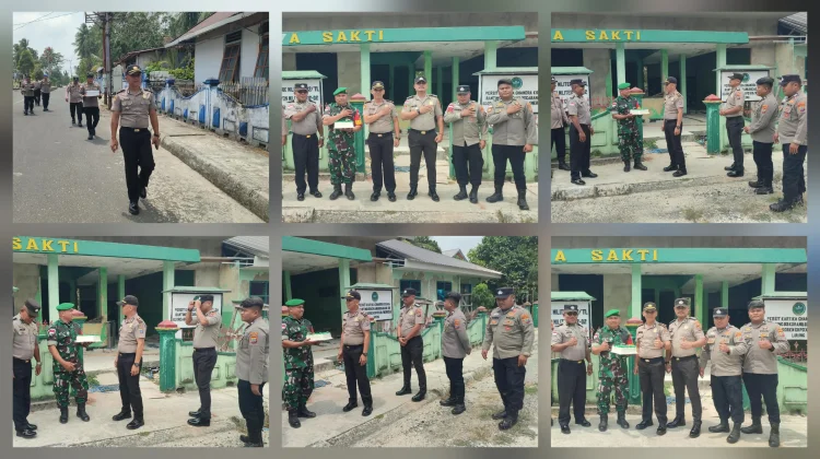 Polsek Lirung Beri Kejutan Kue Ulang Tahun di HUT TNI Ke-81