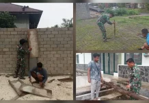 Babinsa Melonguane Awasi Pembangunan Koperasi Desa Merah Putih