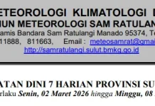 BMKG Imbau Warga Sulut Waspadai Hujan Lebat