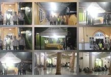 Sinergitas TNI-Polri Amankan Malam Takbiran Masjid Al-Anshar