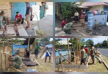 Babinsa Rae Bersama Jemaat Gotong Royong Buat Ornamen Paskah
