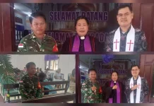 Babinsa Melonguane Ibadah Minggu Bersama Jemaat Gereja Paradise