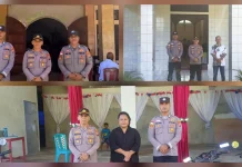 Polsek Lirung Kawal Ketat Ibadah Paskah Berjalan Kondusif