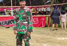 Babinsa Jamin Keamanan Ibadah Paskah di Essang
